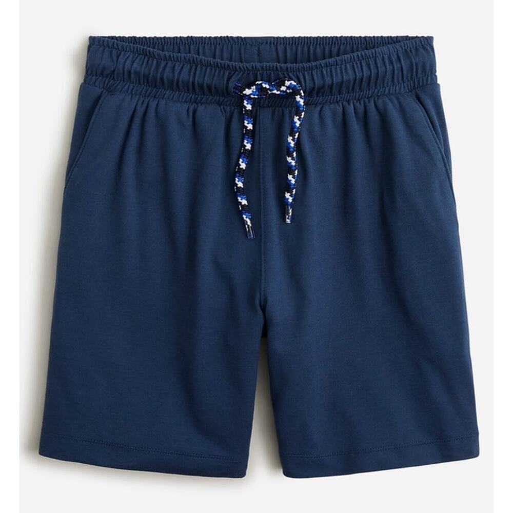 J.Crew Crewcuts Boys Navy Blue Athletic Active Stretch Sweat Wicking Shorts 7
